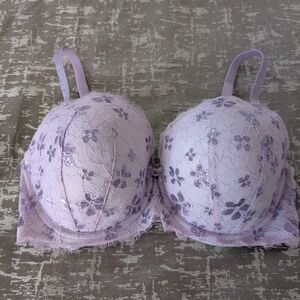 Victoria's Secret Dream Angels Lined Demi Lilac Floral Lace Bra